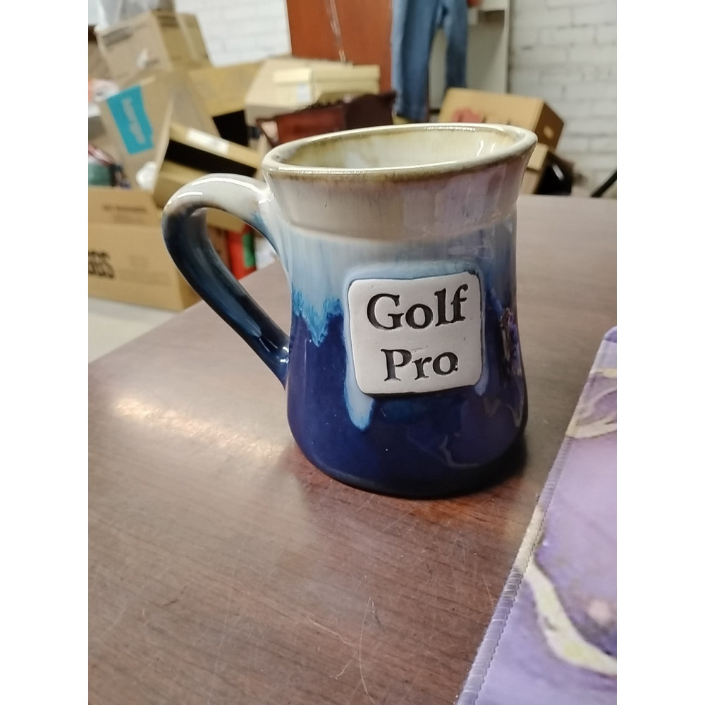 Art Pottery Large Ceramic Coffee Mug "Golf Pro" 18oz Dad Gift Golfer